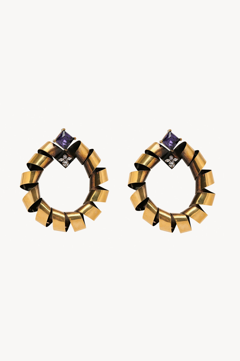 Emma Earrings in Brass 1