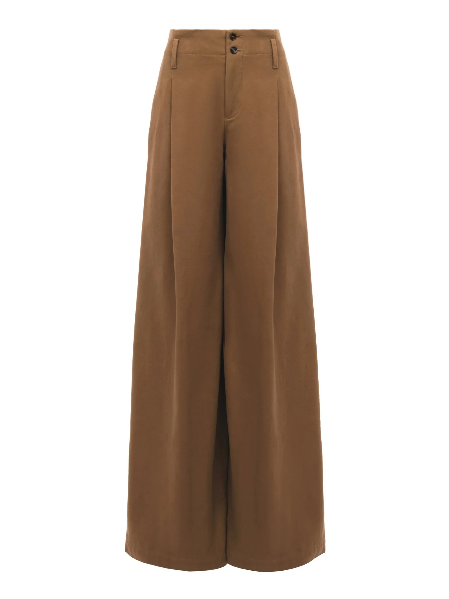 HIGH-RISE WIDE-LEG PANTS IN COTTON CANVAS - 1