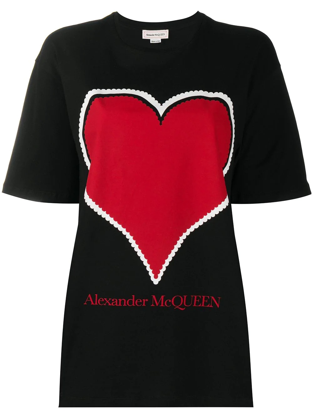 heart-print crew-neck T-shirt - 1