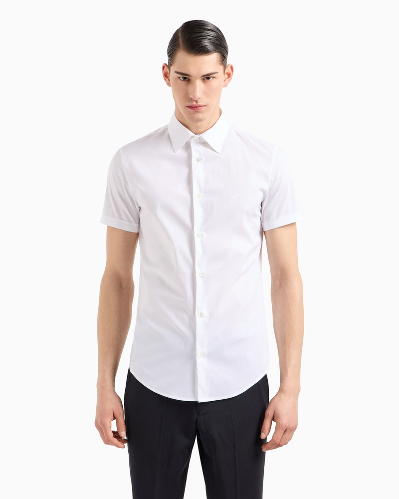 EMPORIO ARMANI Short-sleeved, stretch nylon-blend shirt outlook