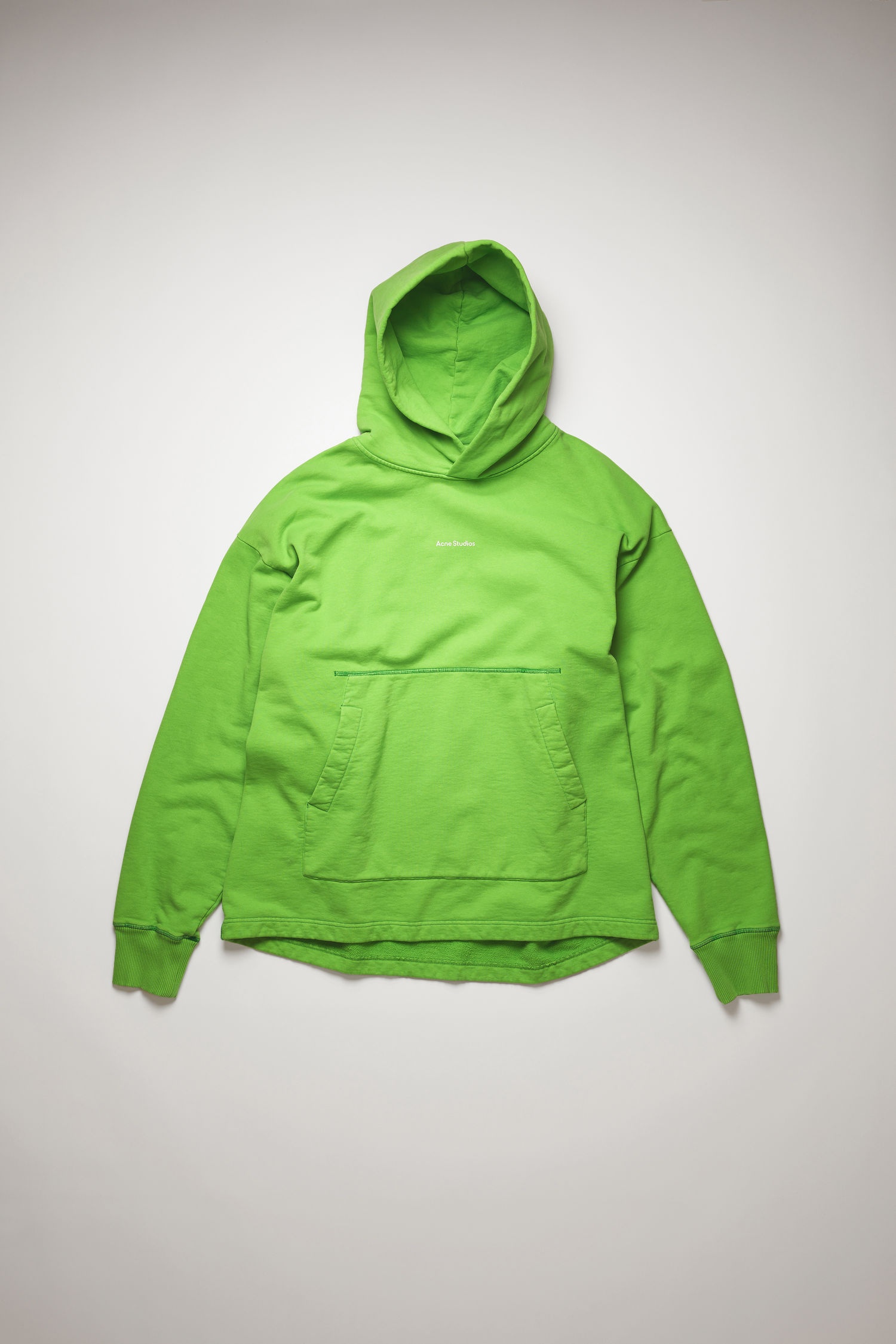 Logo print hooded sweatshirt bright green - 1