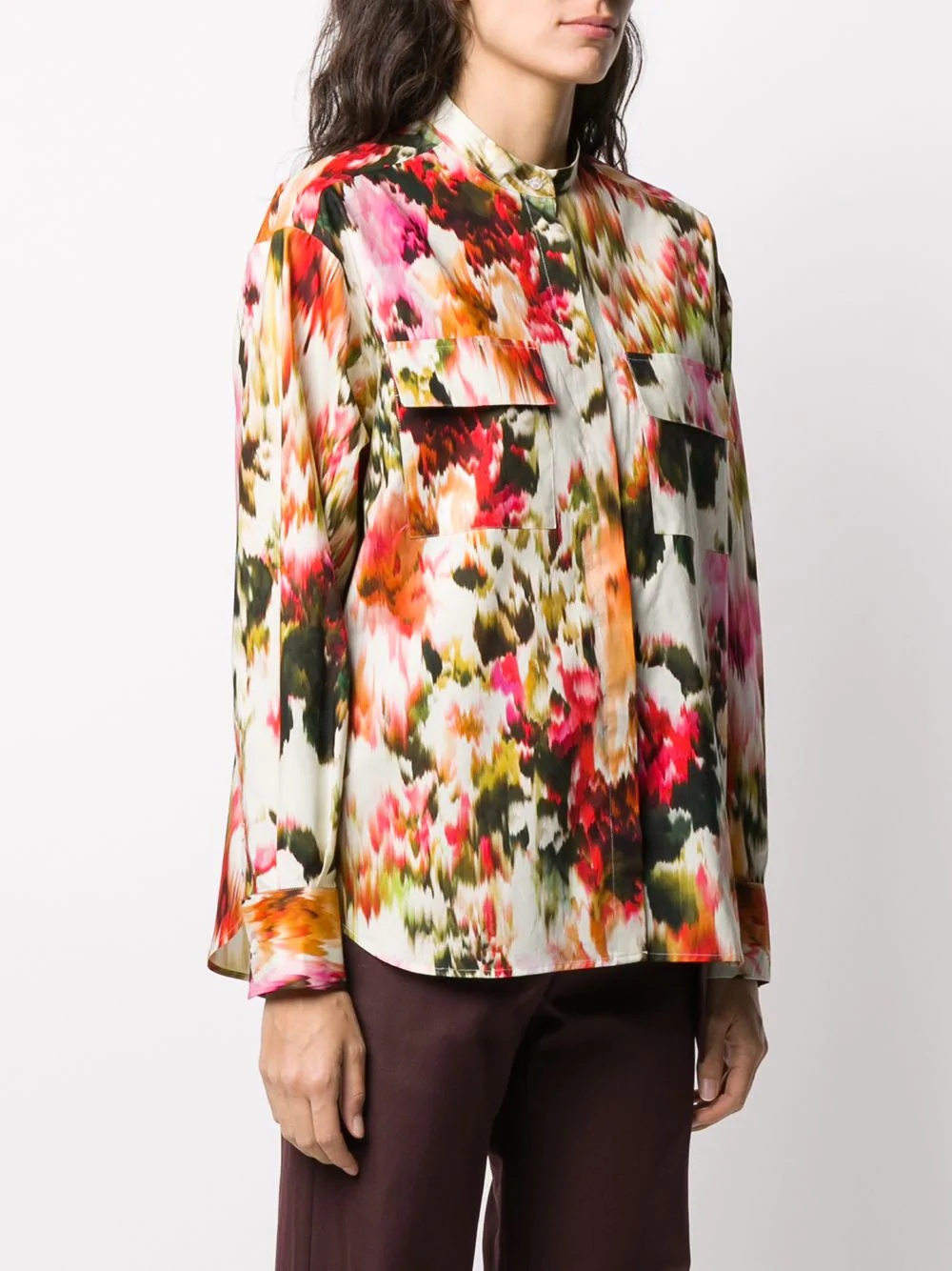 abstract floral print shirt - 3