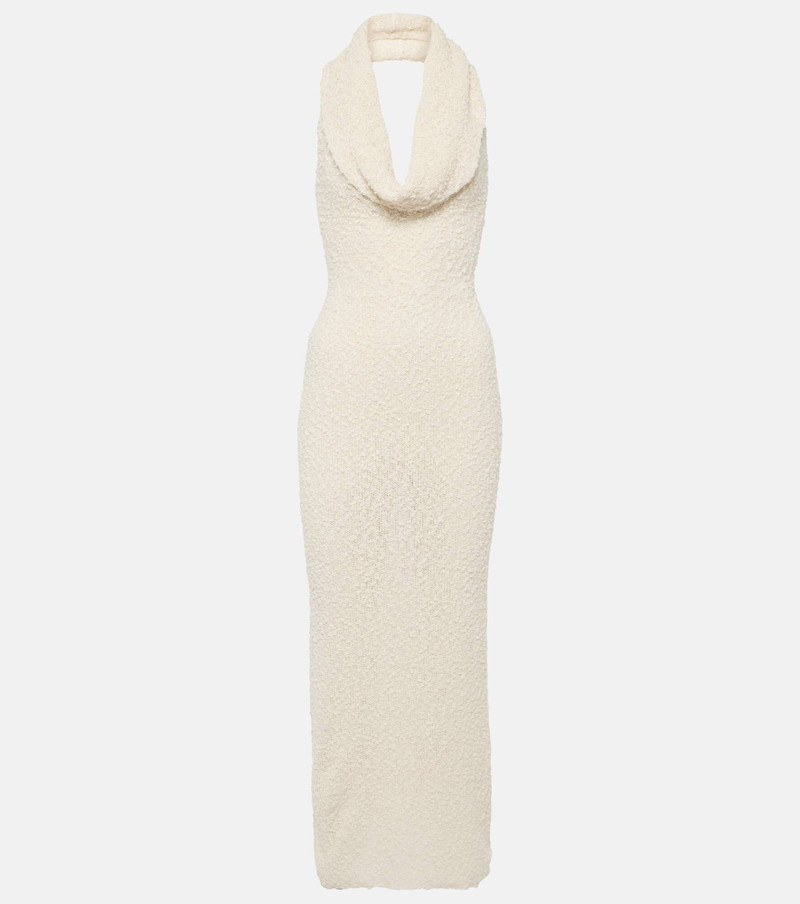 Cotton-blend bouclé midi dress - 1