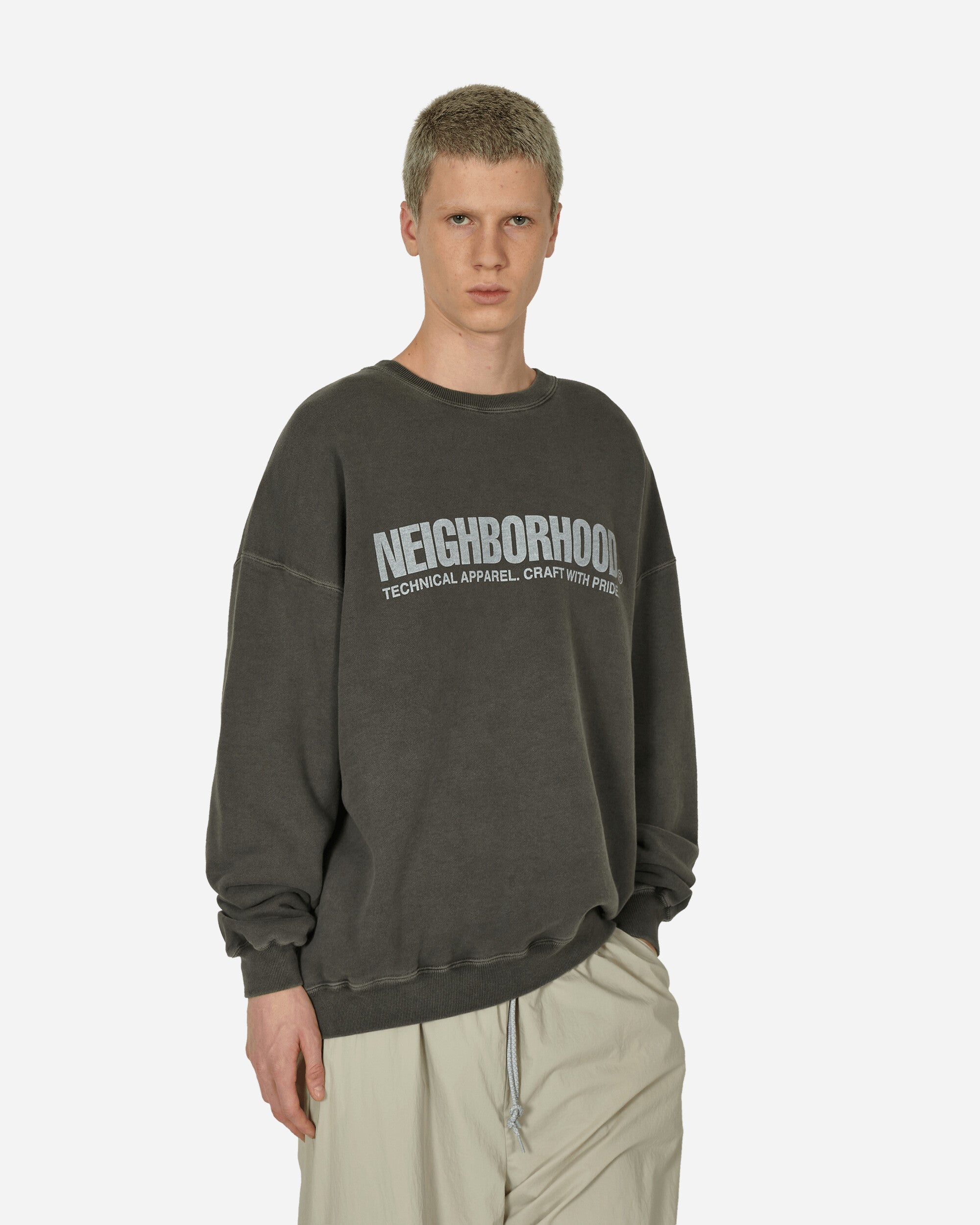 NEIGHBORHOOD Pigment Dyed Crewneck Sweatshirt Black | slamjam