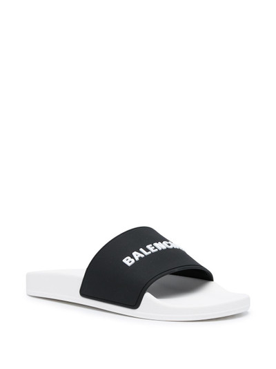 BALENCIAGA raised logo slide sandals outlook