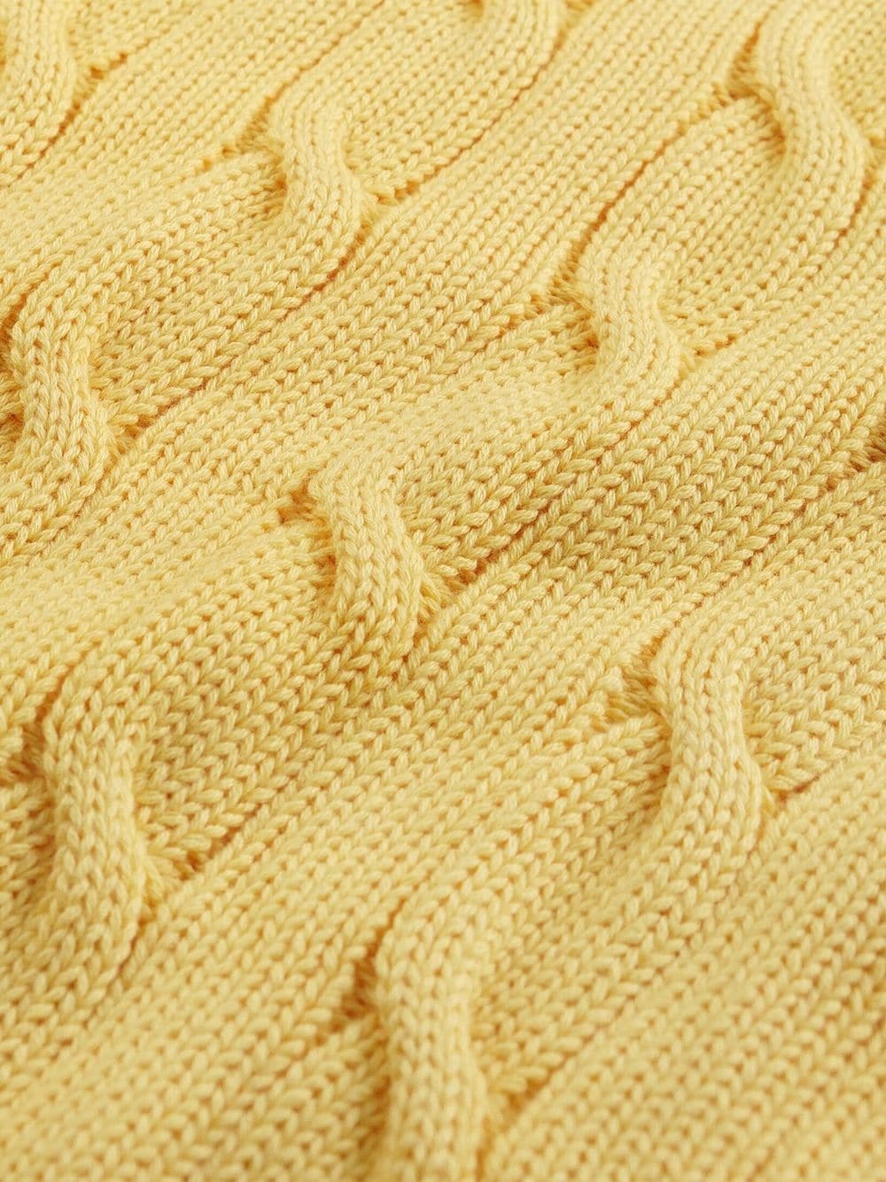 logo-embroidered cable-knit jumper - 4