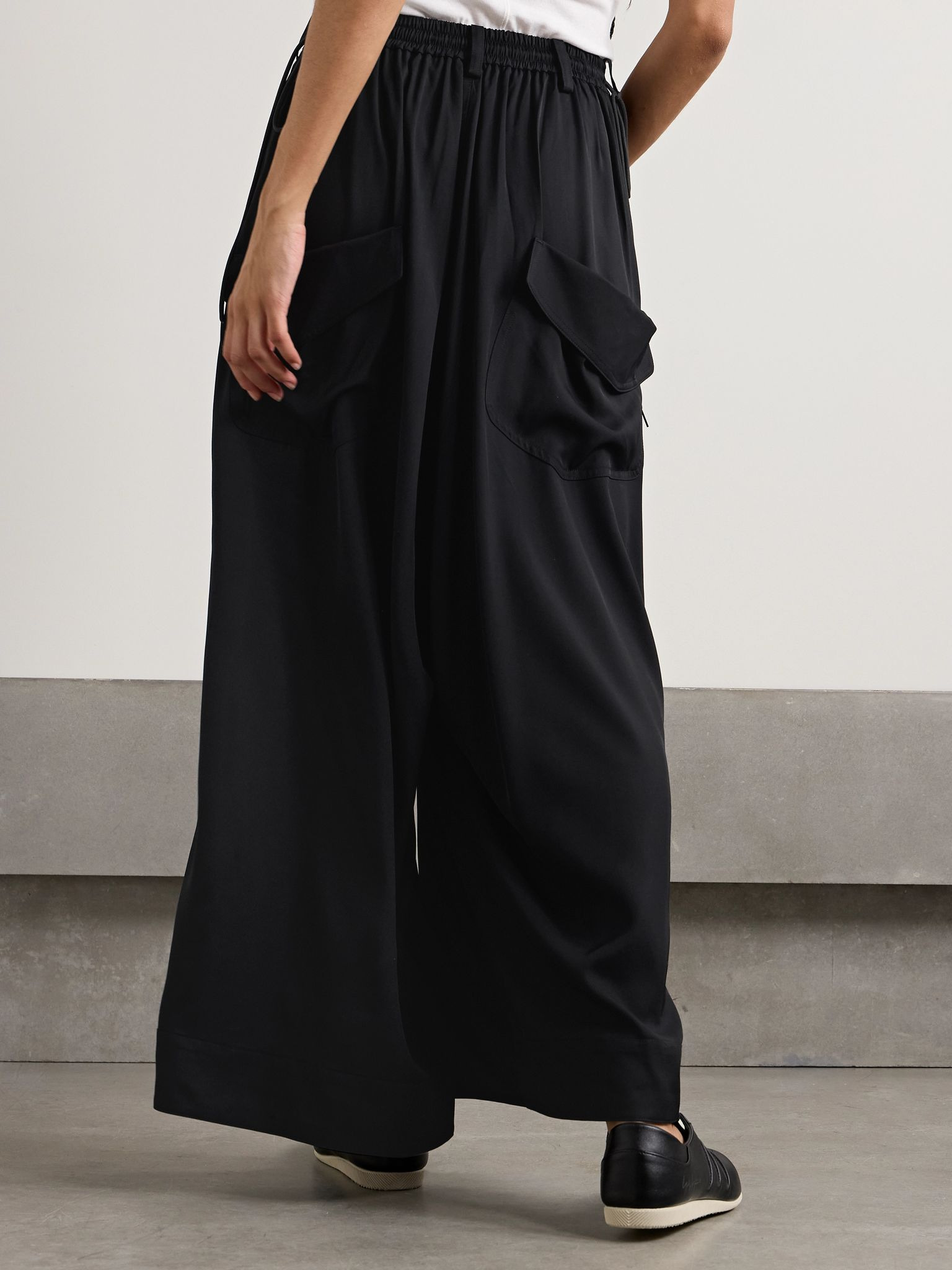 + Y-3 twill wide-leg pants Black - 4