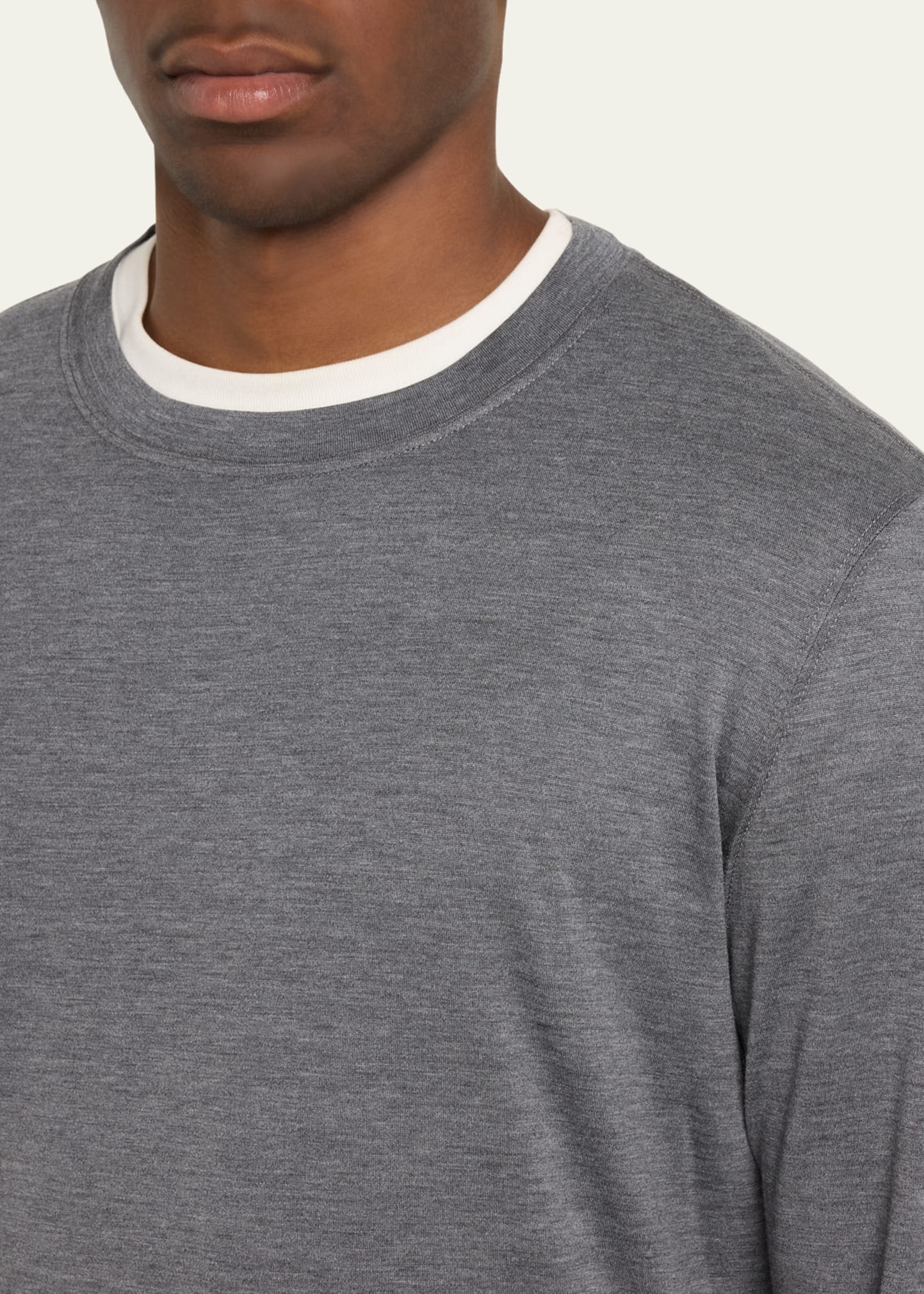 Men's Silk and Cotton Long-Sleeve T-Shirt - 5