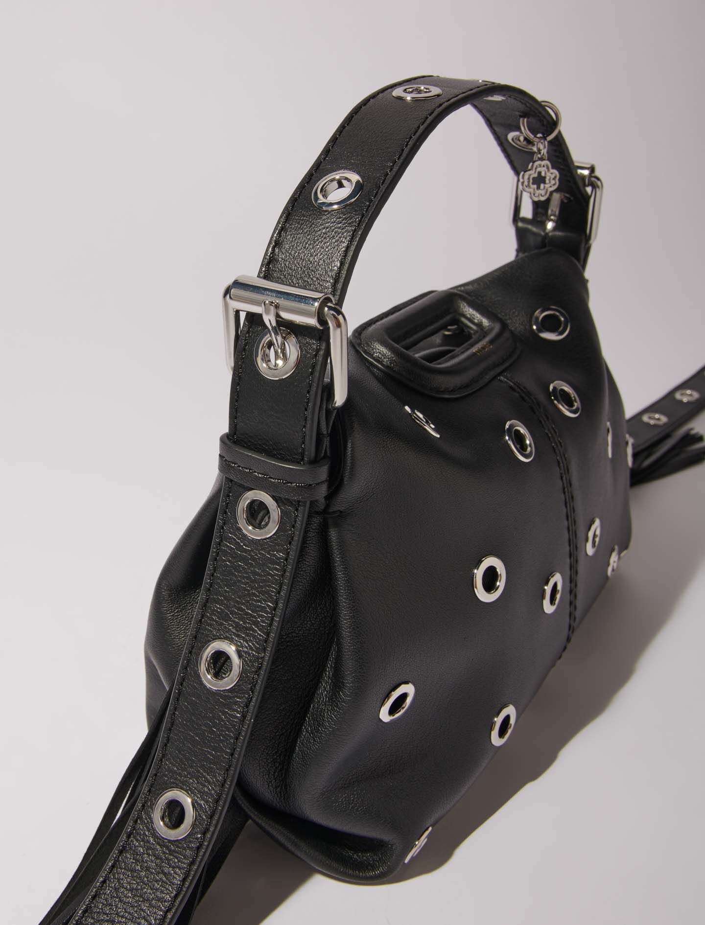 【MUCENT】CARBU BIG EYELET LEATHER MINI BAG maje Miss M Mini eyelet leather bag | REVERSIBLE