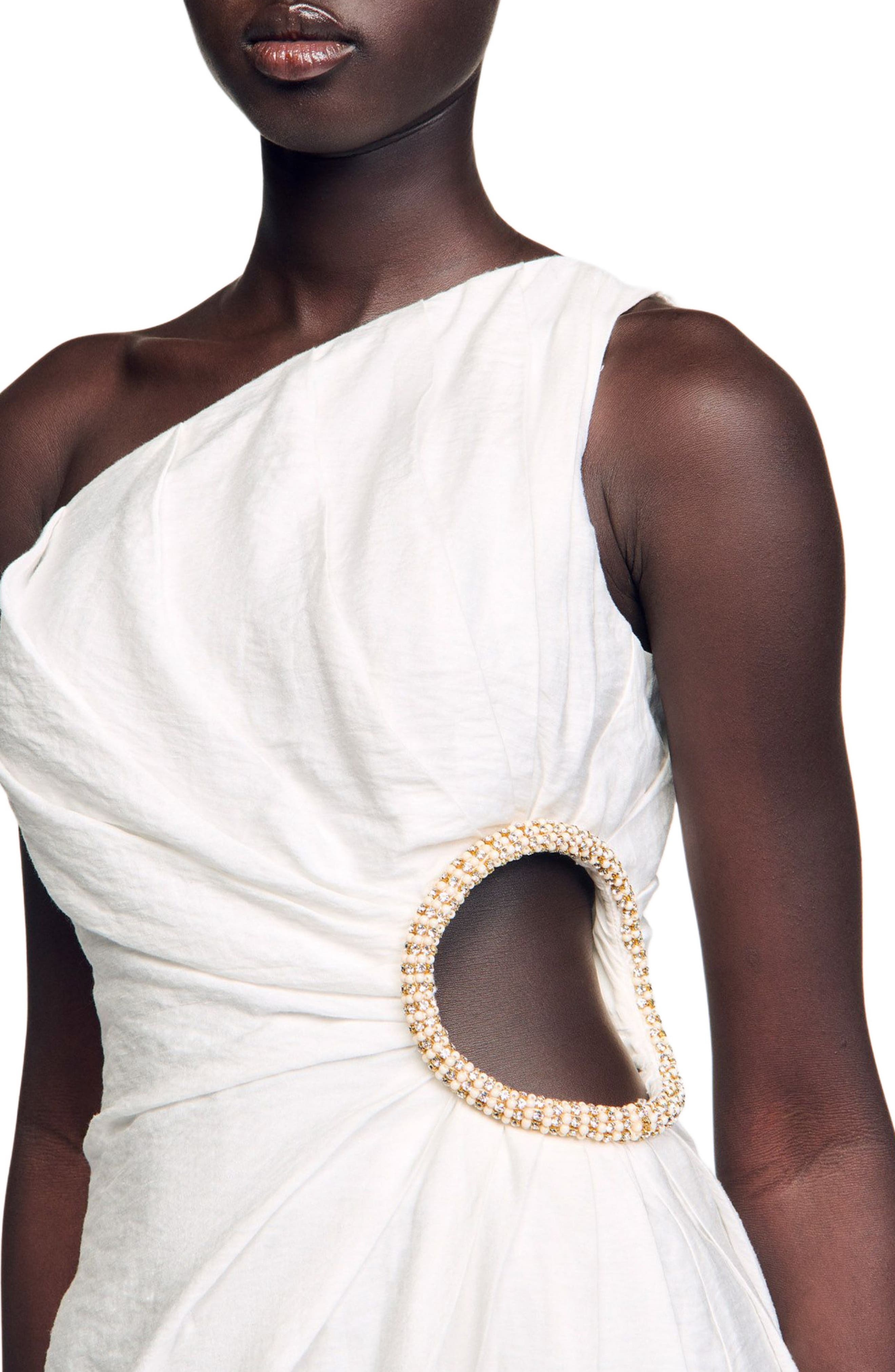 SANDRO Short asymmetrical dress in White at Nordstrom - 5