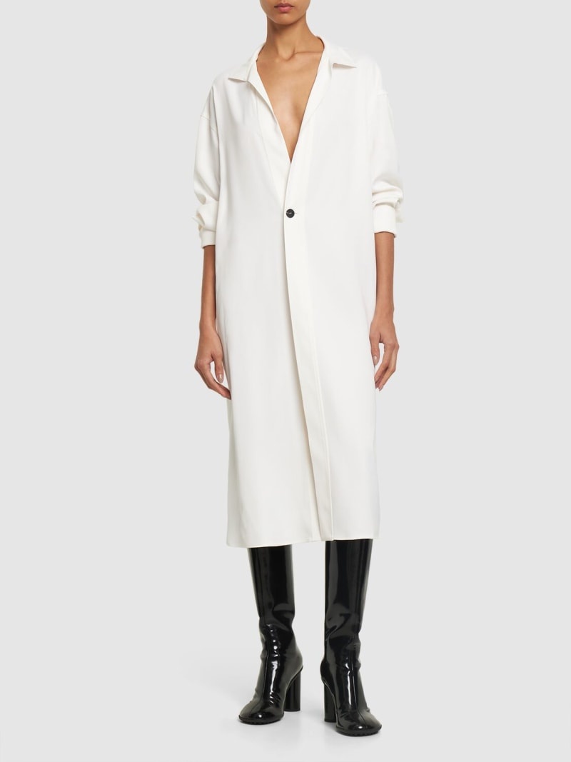 Single breasted viscose long jacket - 2