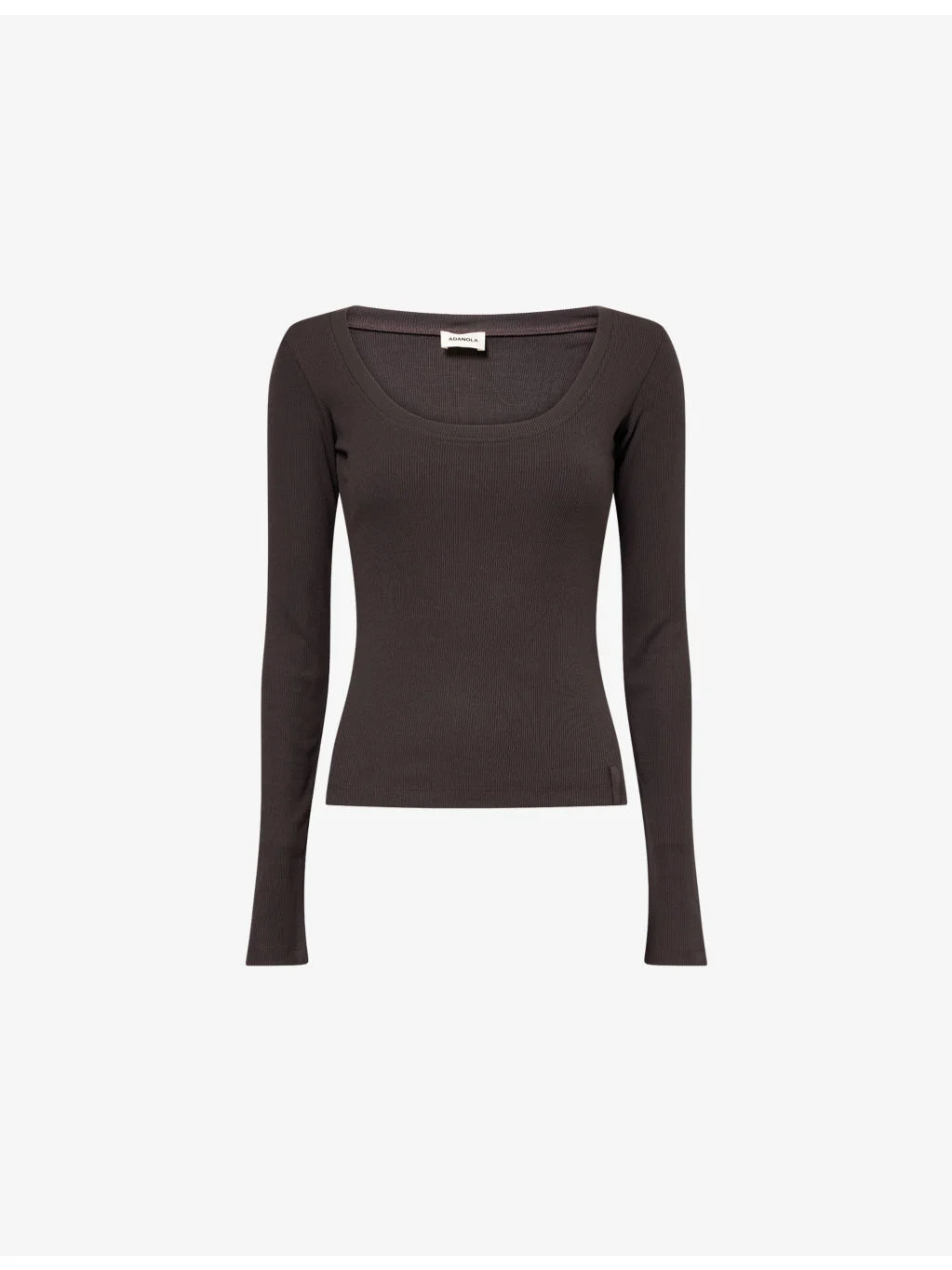 Ribbed Long-Sleeve Stretch-Modal Top - 1