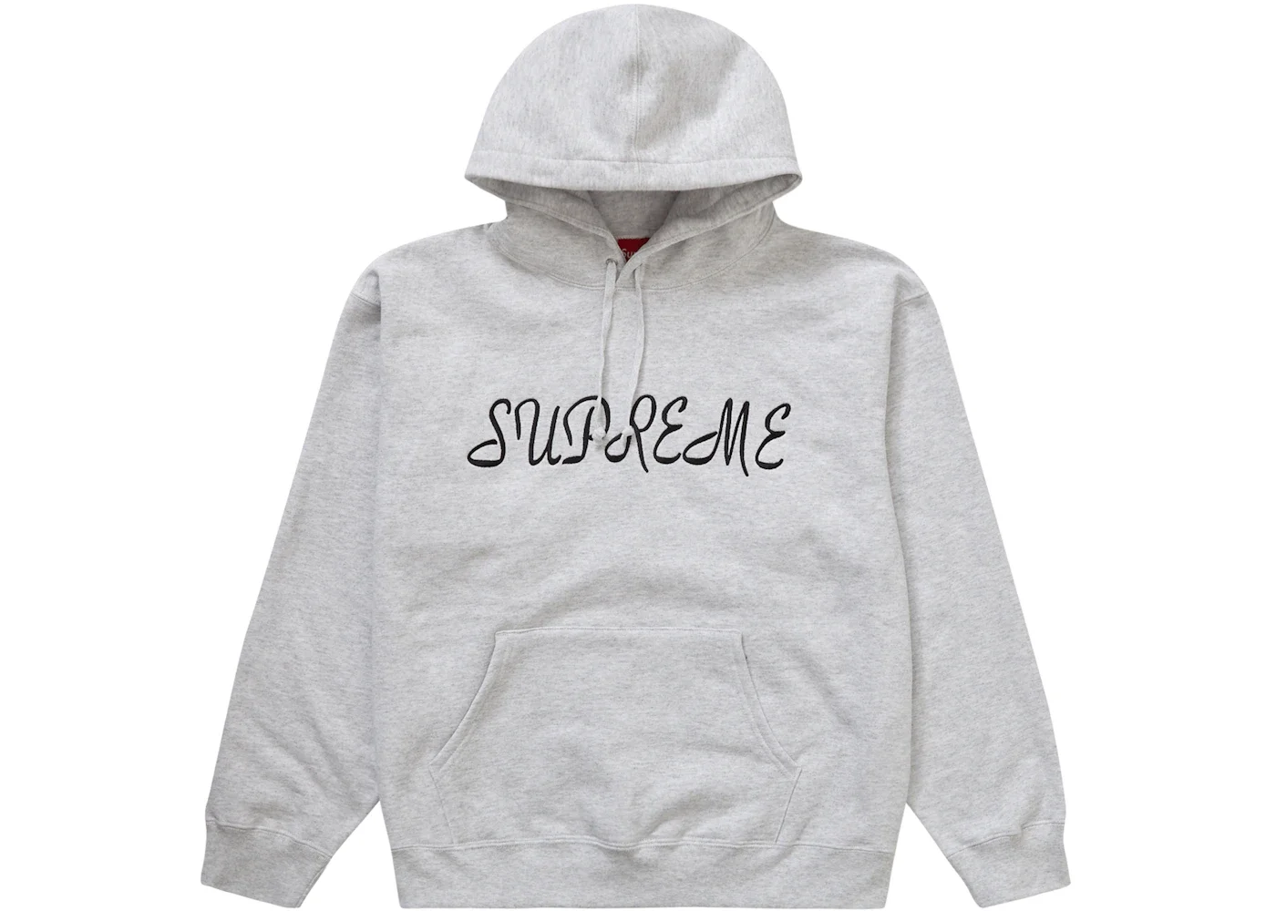 Supreme Script Hooded Sweatshirt Ash Grey - 1