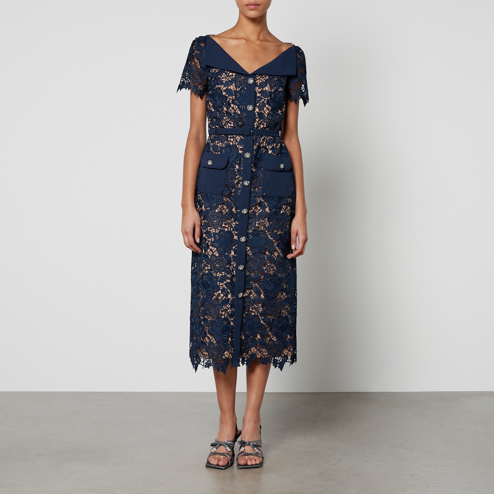 Self-Portrait Guipure Lace Midi Dress - 1