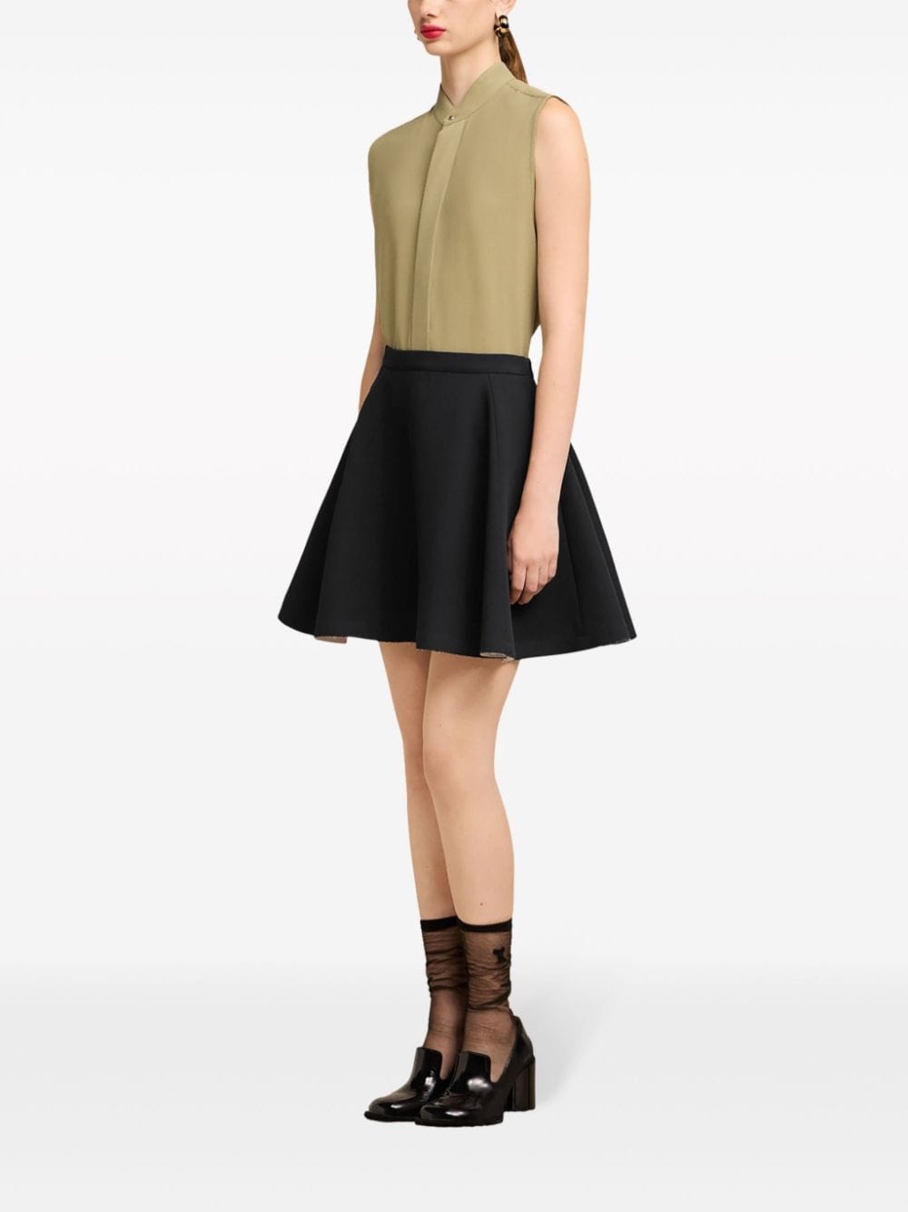 virgin wool skater mini skirt - 3