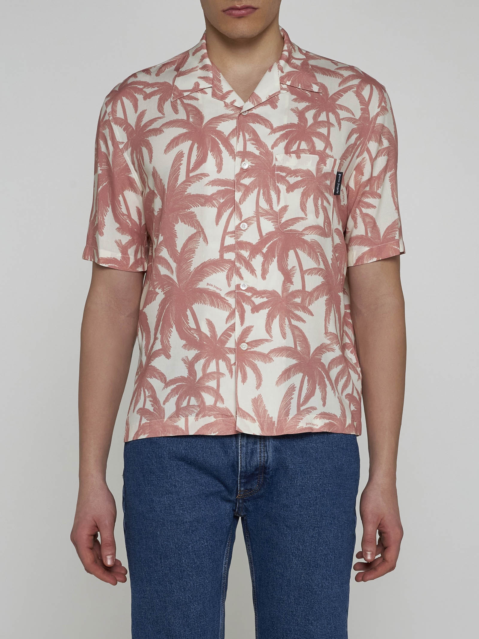 Palm print viscose shirt - 3