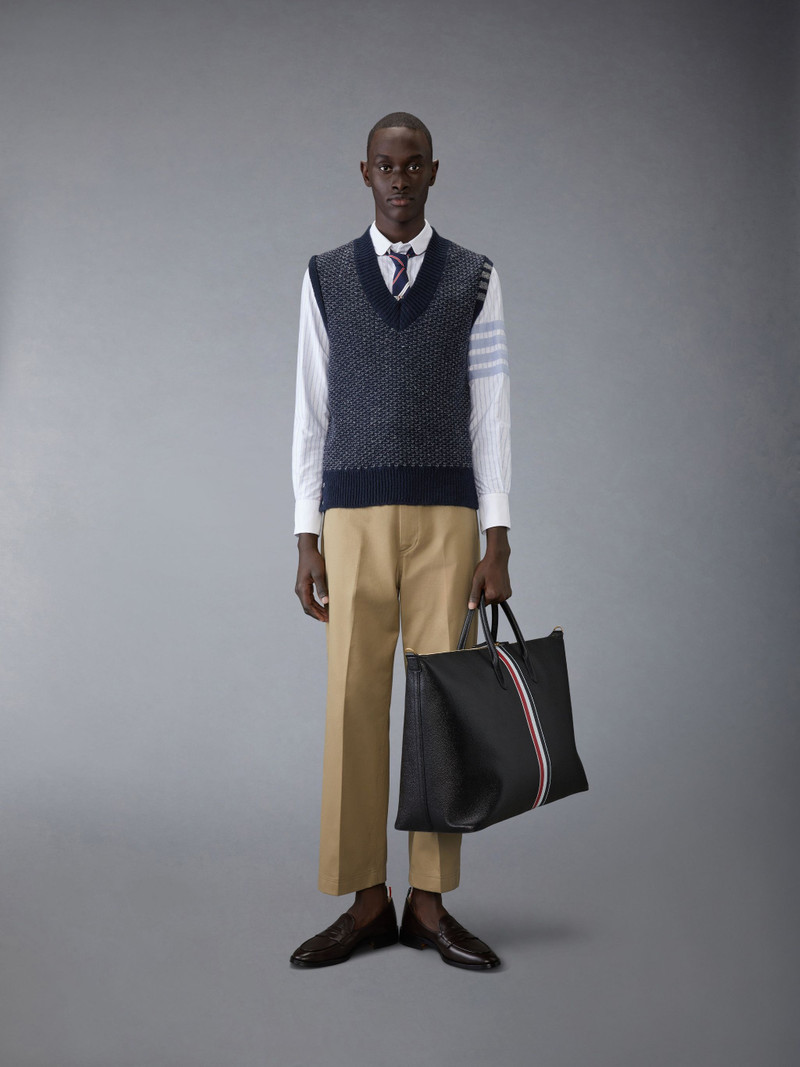 Mohair Tweed 4-Bar V Neck Vest 3