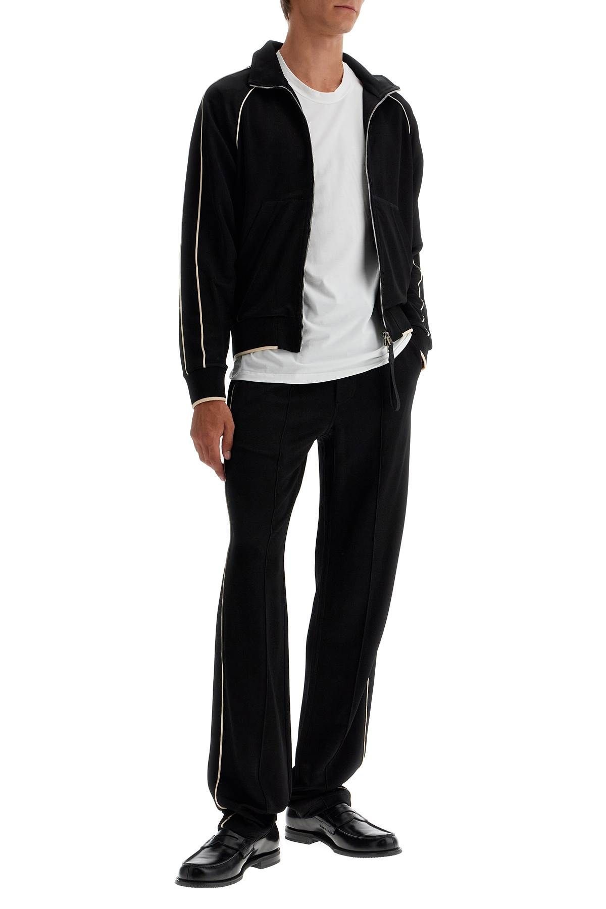 TOM FORD JERSEY ZIP THROUGH WITH PIPING | REVERSIBLE