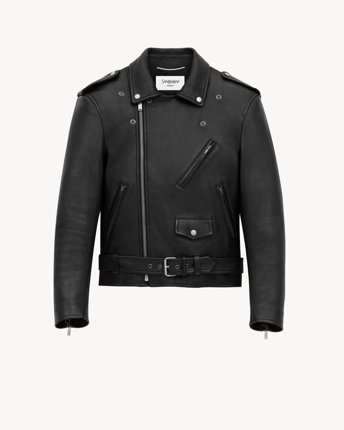 BIKER JACKET IN GRAINED LAMBSKIN - 2