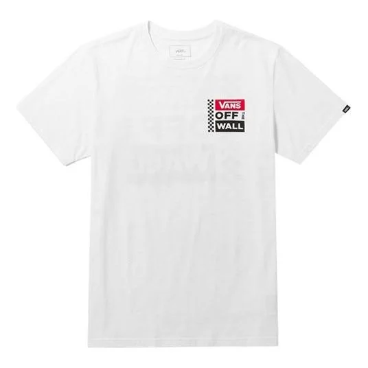 Vans Back Large Logo Printing Round Neck Short Sleeve Couple Style White VN0A3TY4WHT - 1
