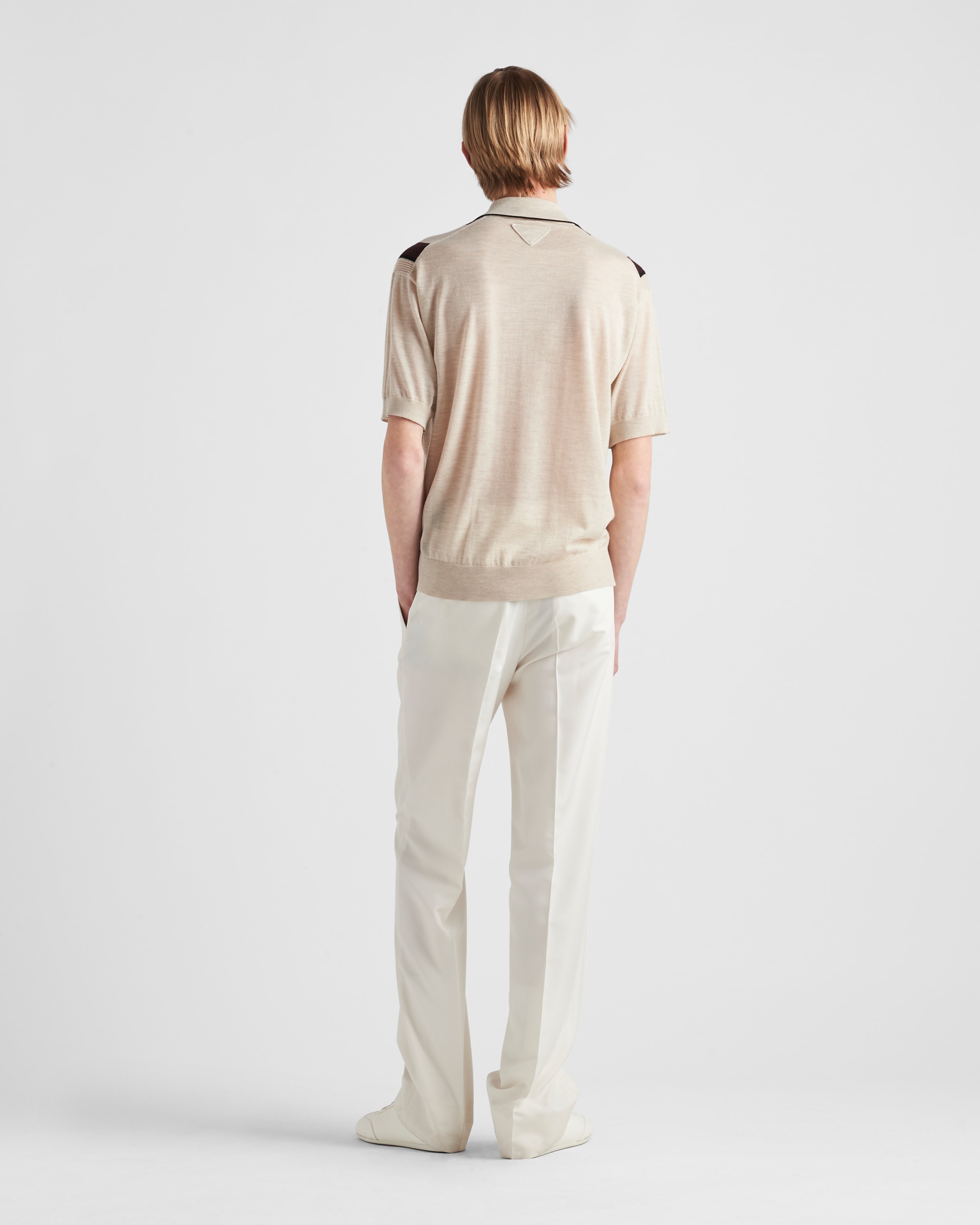 Argyle knit cashmere polo shirt - 5