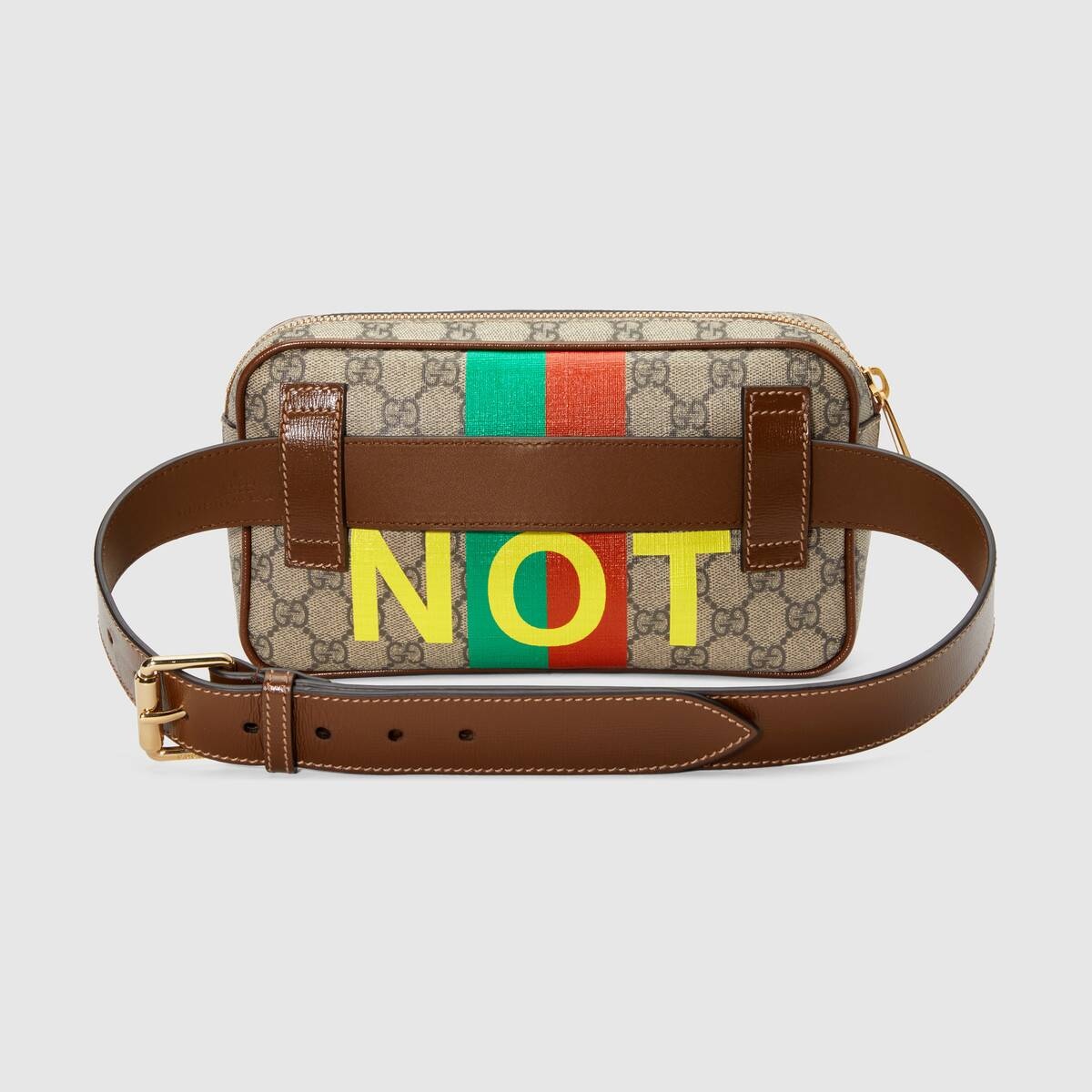 'Fake/Not' print belt bag - 3