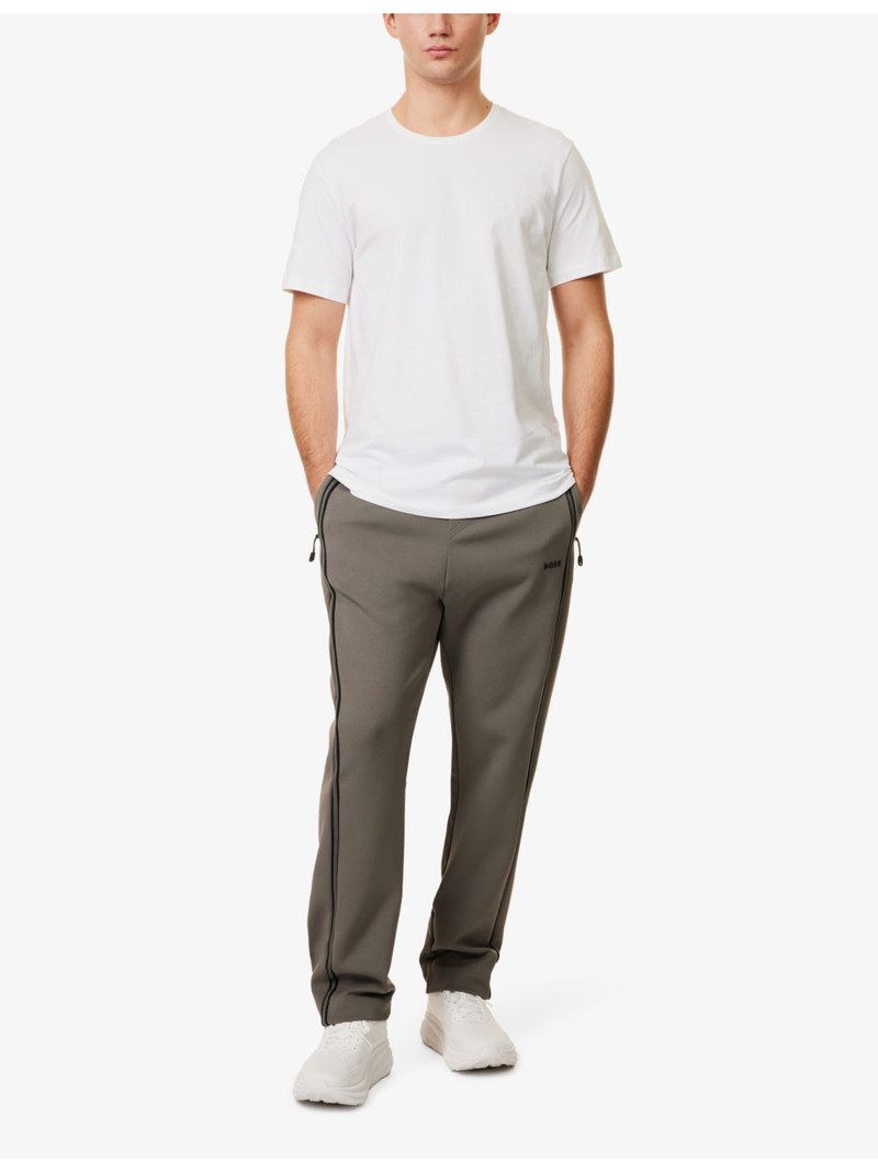 BOSS Athleisure straight-leg cotton-blend stretch-jersey jogging bottoms outlook