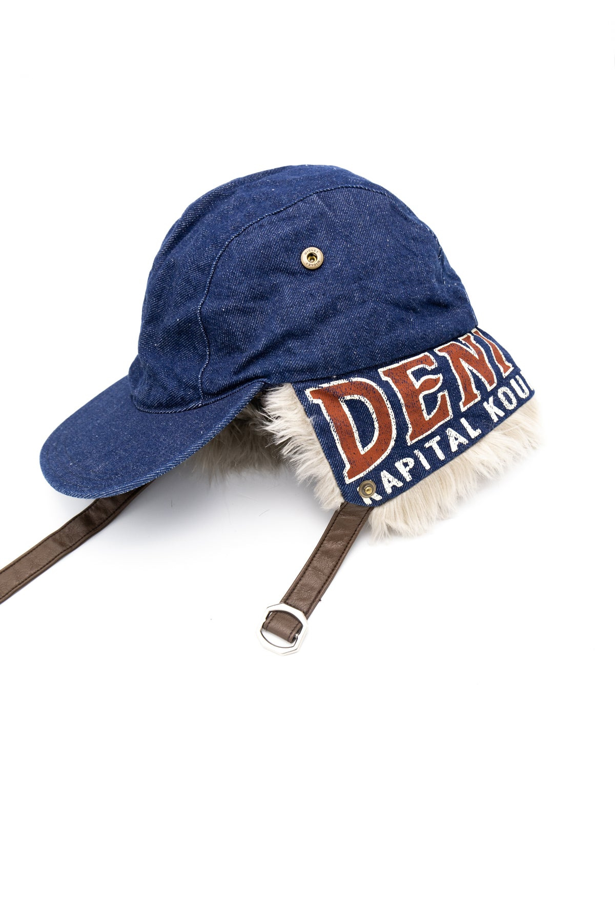 Kapital 11.5oz Denim LAUNDRY Hunter Cap - Indigo