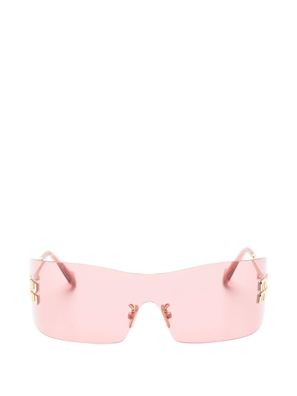 logo-plaque geometric-frame sunglasses - 1
