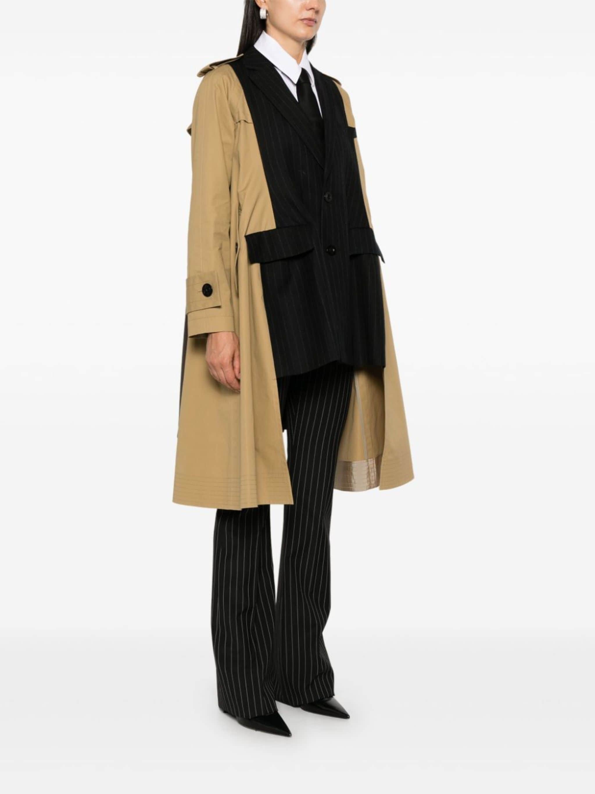 panel-detailed trench coat - 3