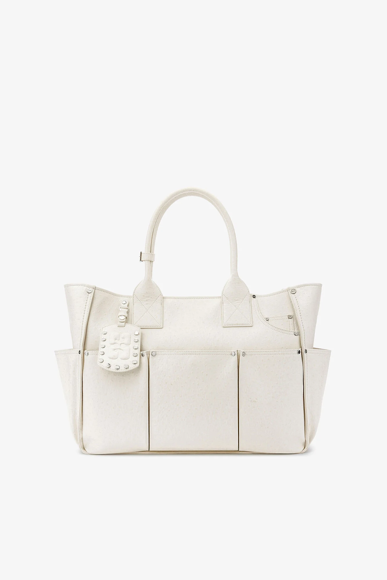 POSY BAG IN WHITE OSTRICH - 1