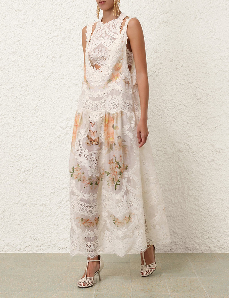 Zimmermann NATURA LACE PATCH TANK DRESS - 1413DS241COMXPR | REVERSIBLE