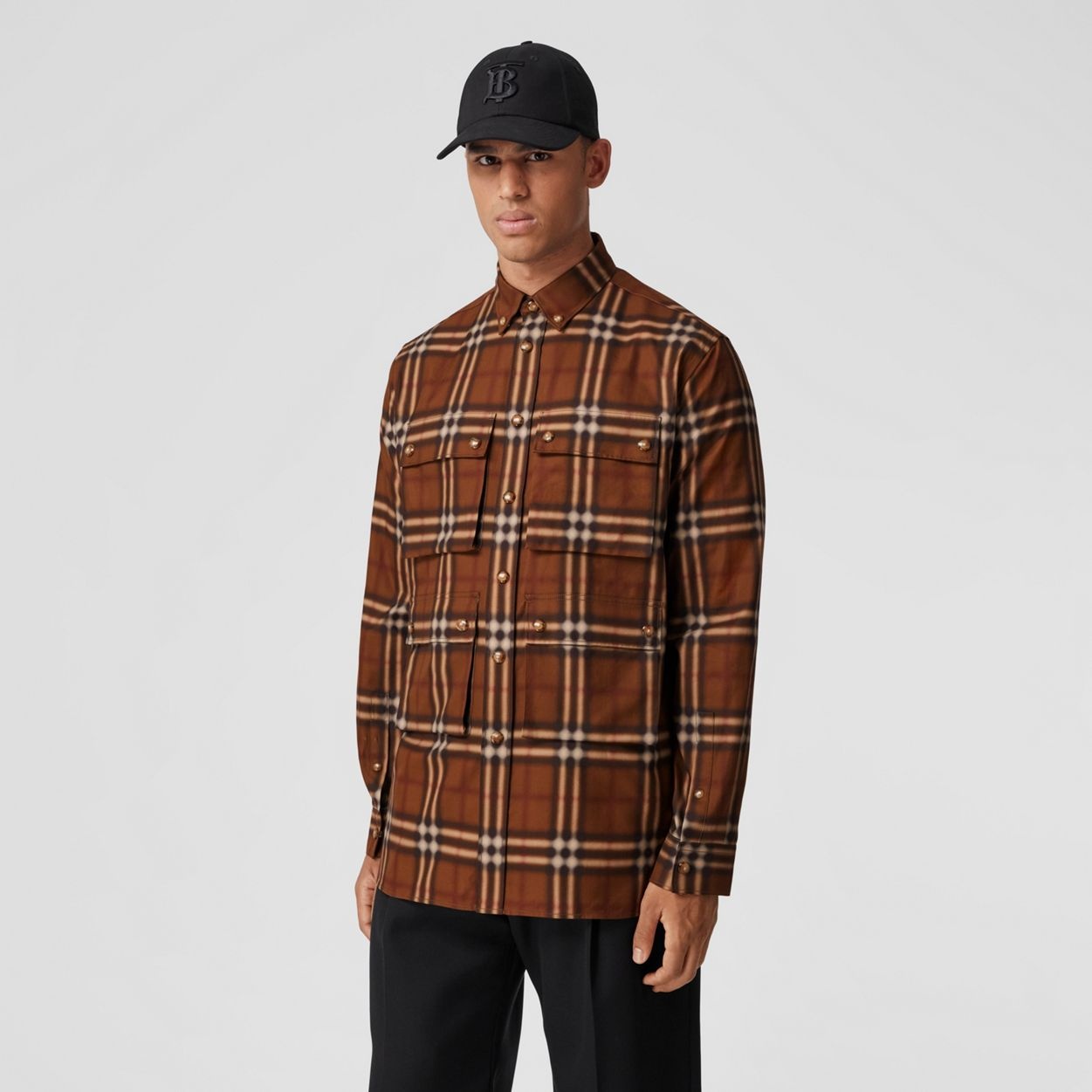 Blurred Check Cotton Shirt - 6