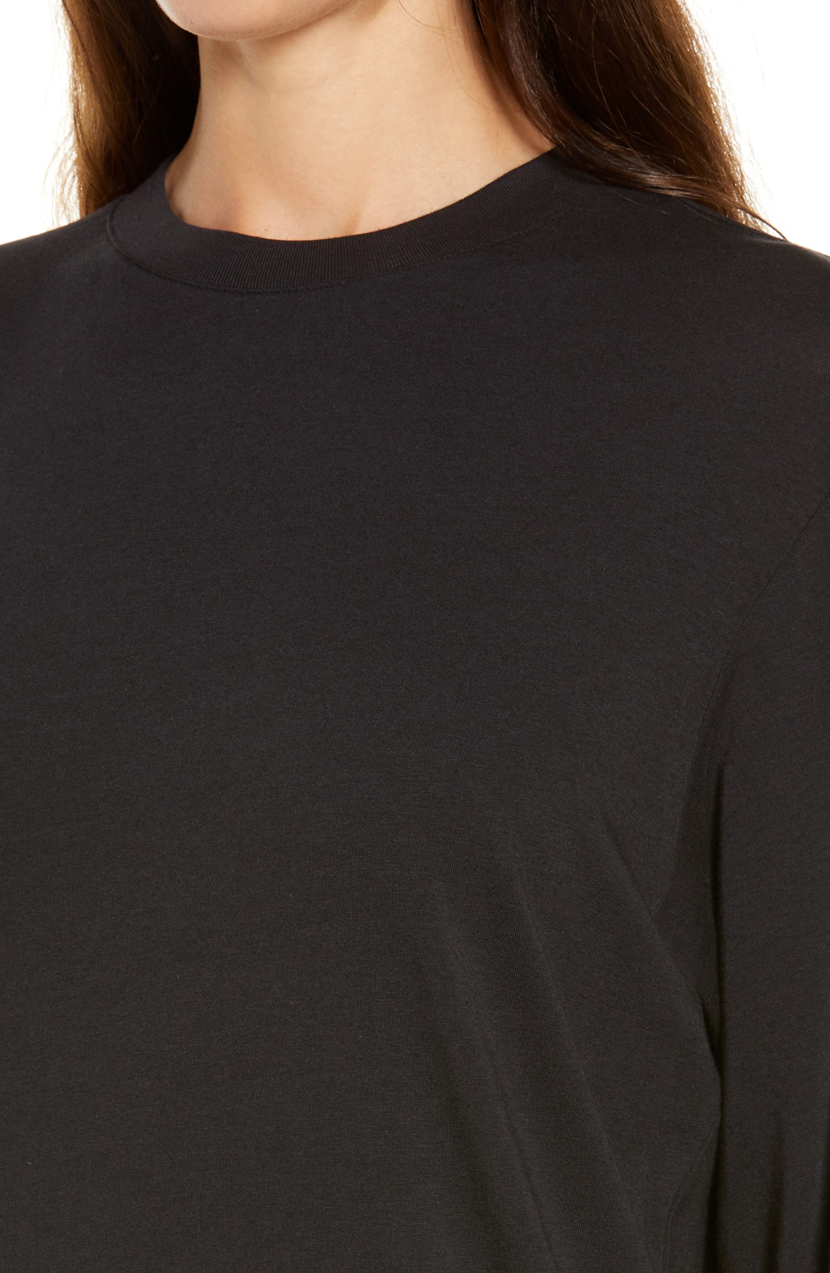 SKIMS Boyfriend Long Sleeve T-Shirt in Onyx at Nordstrom - 4