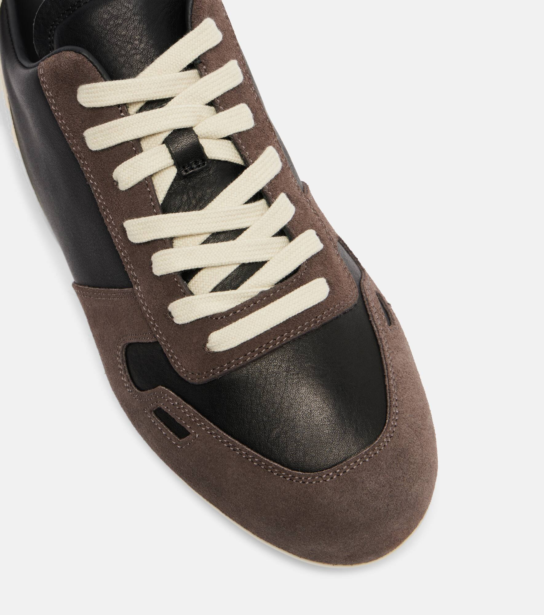 Minimal leather and suede sneakers - 5