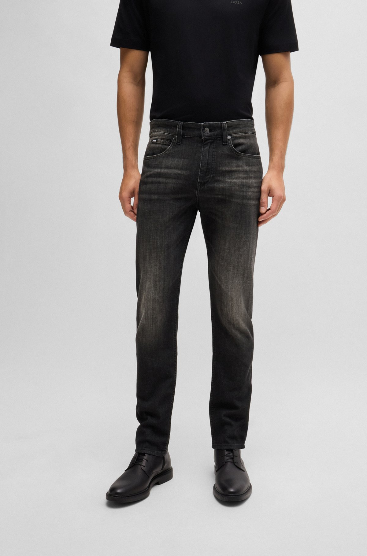 DELAWARE SLIM-FIT JEANS IN BLACK STRETCH DENIM - 2