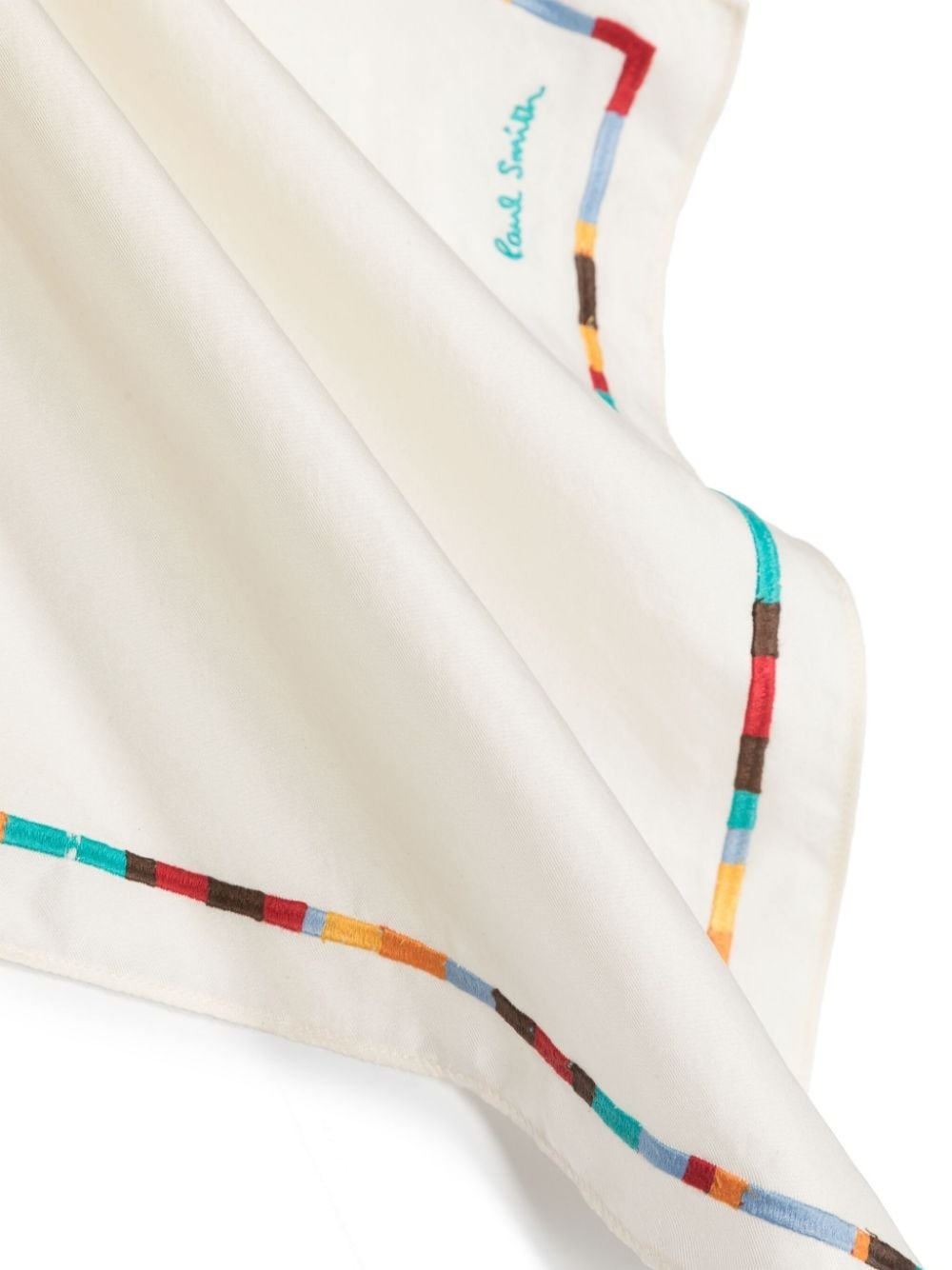 logo-embroidered silk scarf - 3