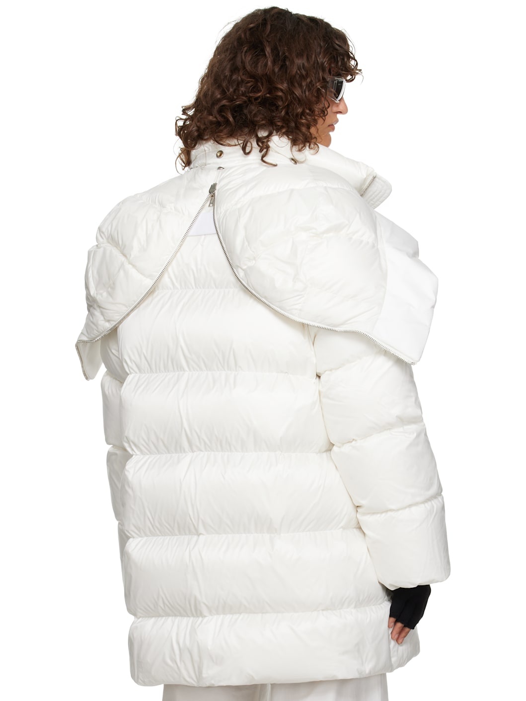 Moncler + Rick Owens Off-White Hooded Cyclopic Jacket - 3