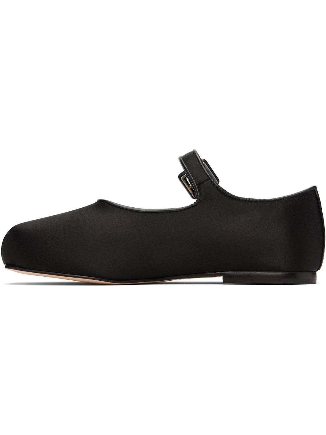 Black Mary Jane Pointe Ballerina Flats - 3