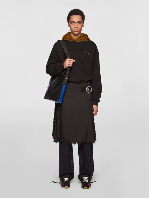 BI-COLOURED BLACK AND BLUE PVC TRIBECA BAG - 2