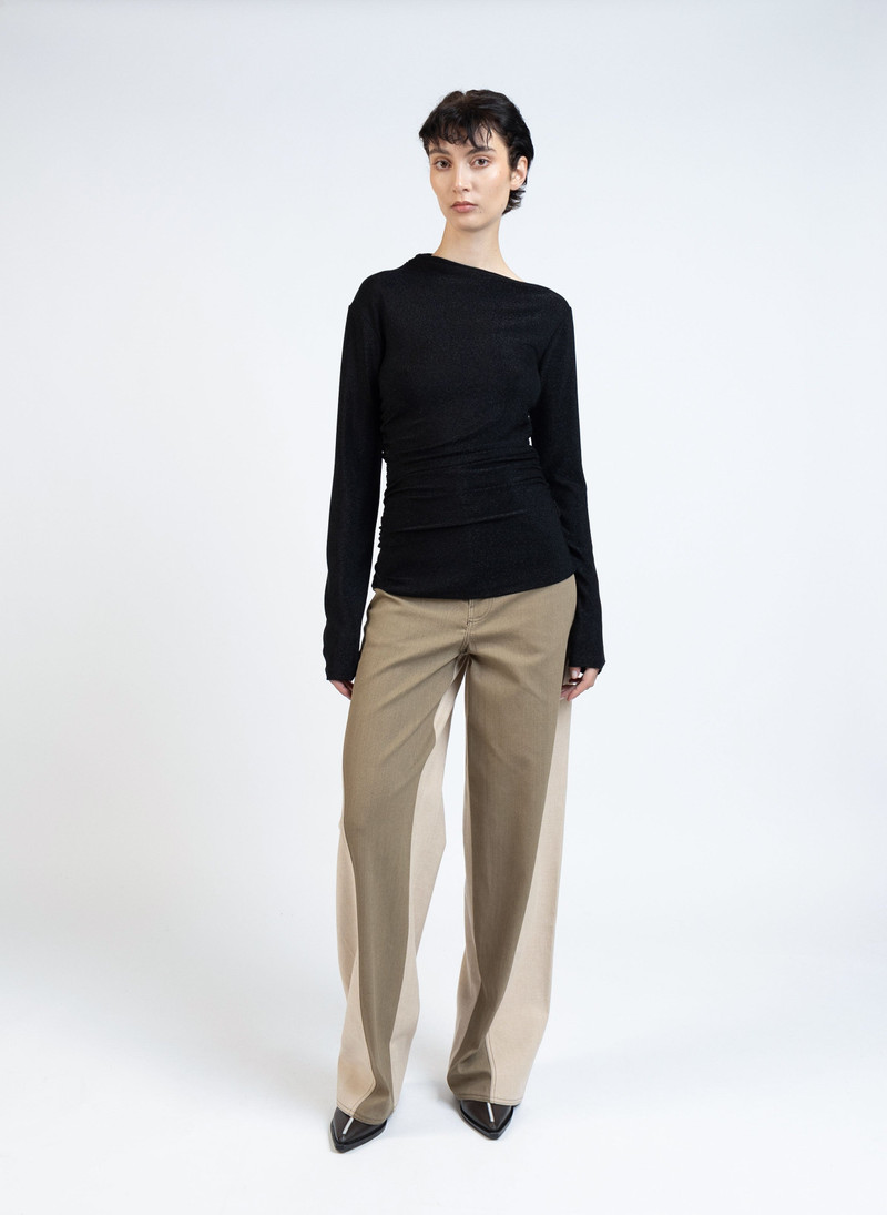 Draped Jersey Top/Black 1