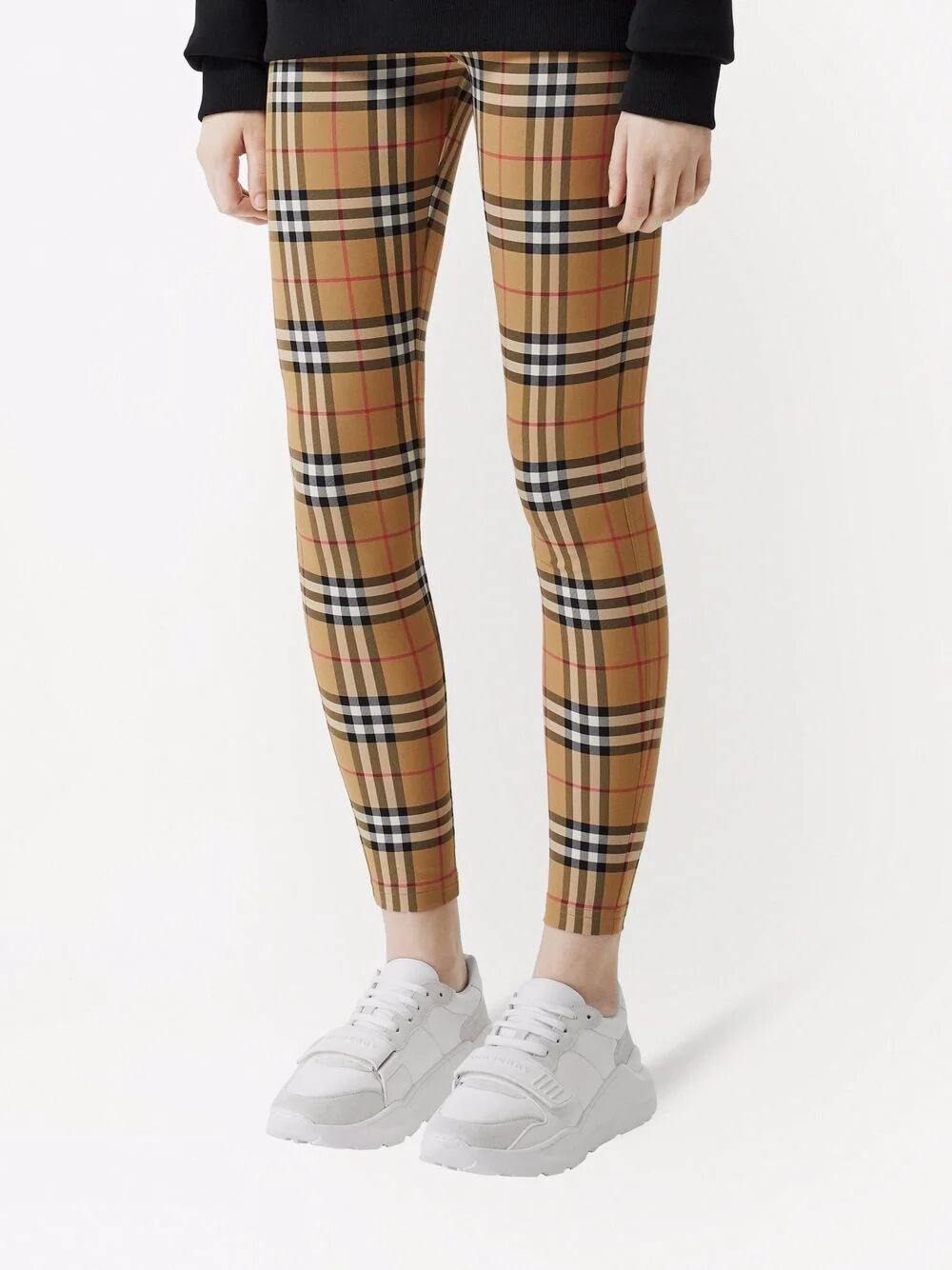 Check leggings in stretch jersey - 3