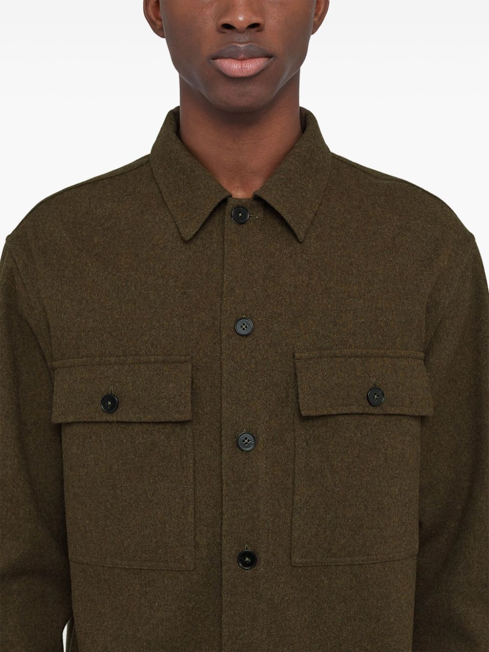 drop-shoulder flannel shirt - 6
