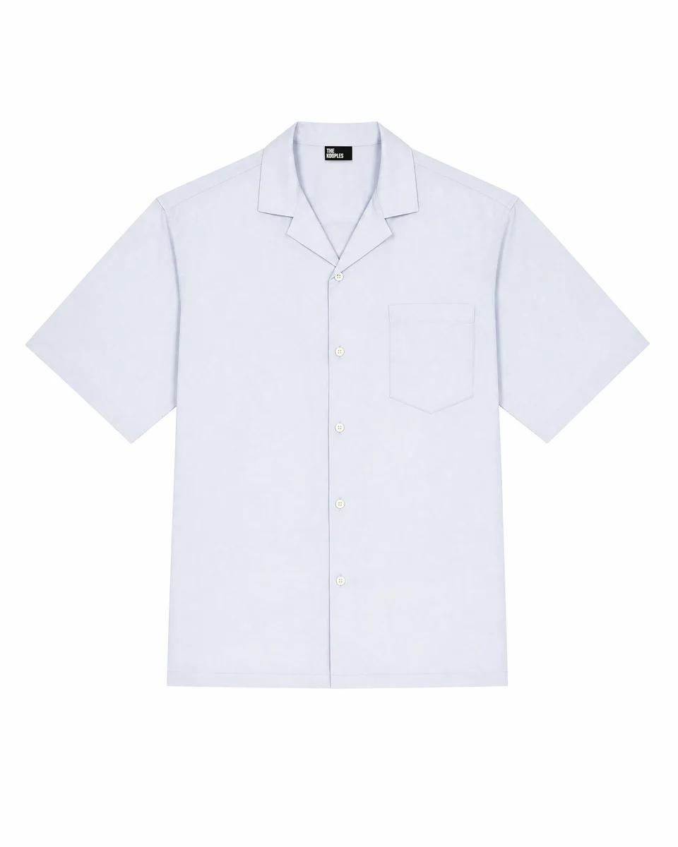 SOLID LIGHT BLUE SHORT-SLEEVED SHIRT - 1