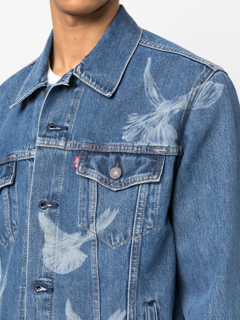 x 3.PARADIS bird-print denim jacket - 8