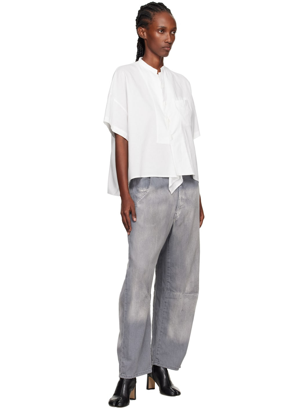 White N-Half Sleeve Box Shirt - 4