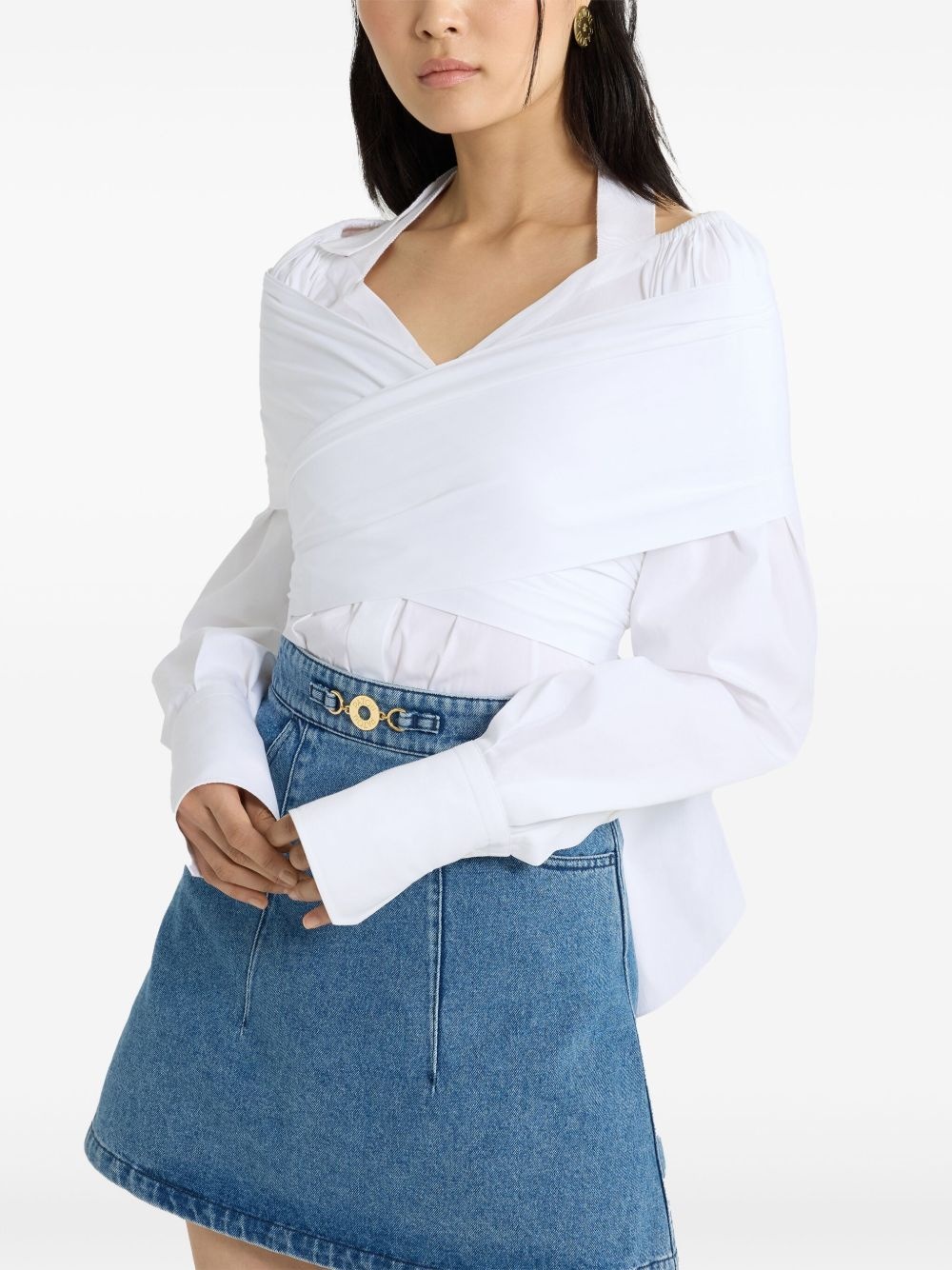 wrap poplin blouse - 4