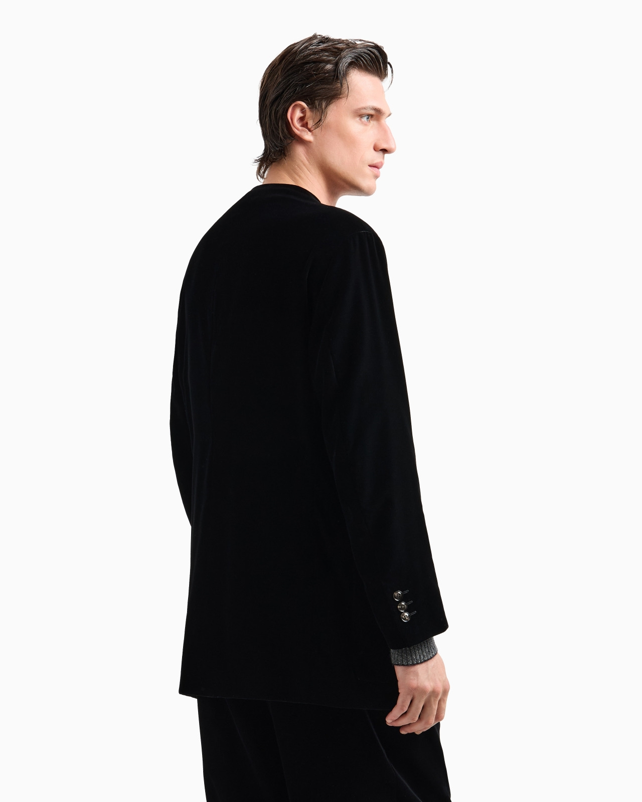 HERITAGE LINE SINGLE-BREASTED VELVET JACKET - 3