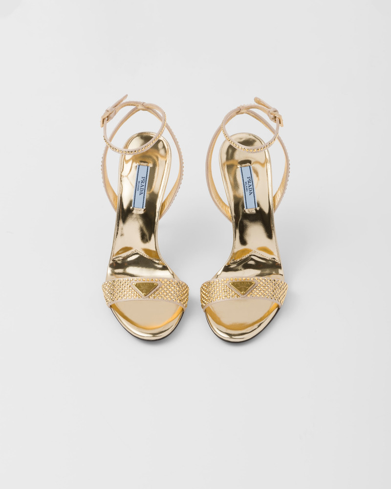 Satin sandals with crystals 4