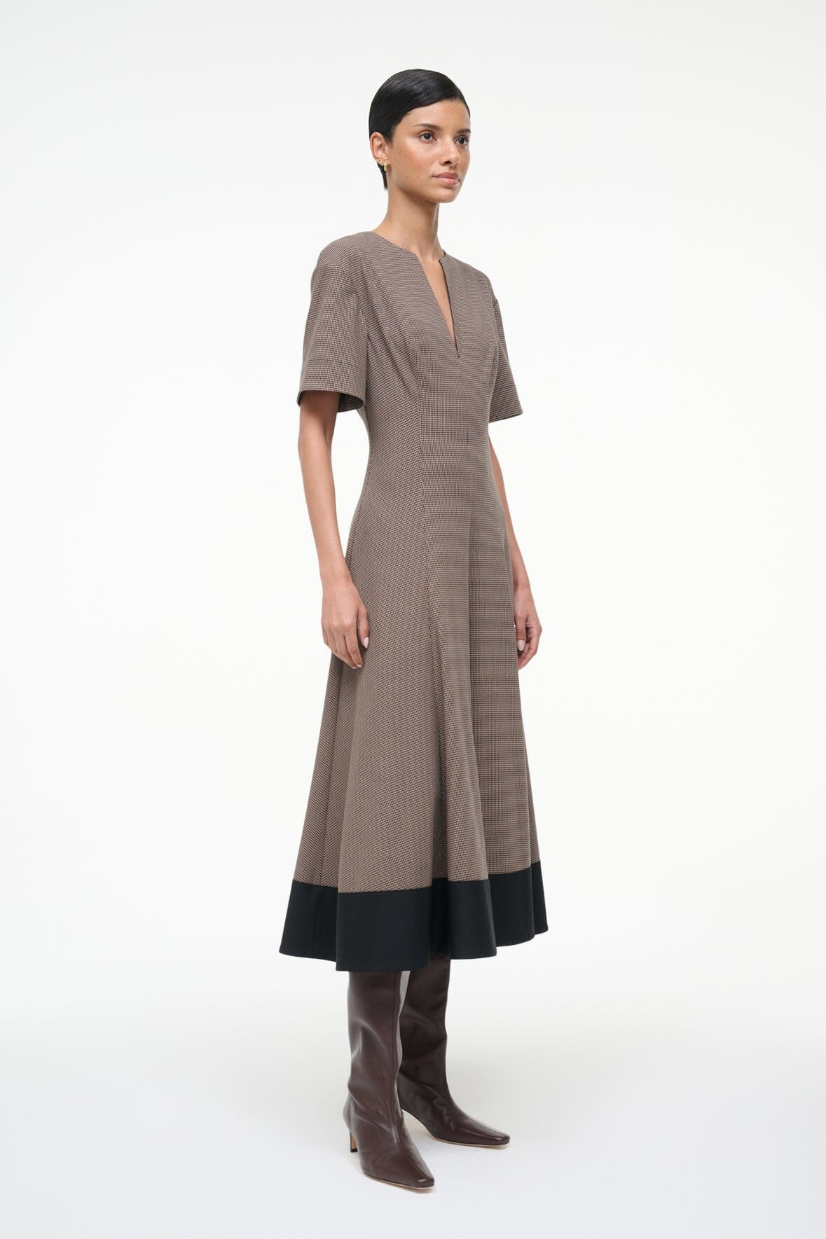 STAUD FRANCES DRESS HOUNDSTOOTH - 7